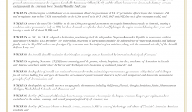 Glendale City Council Adopts Resolution Recognizing the Independence of the Republic of Artsakh
