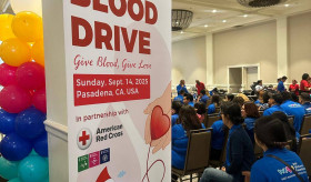 WeLoveU foundation's blood drive event in Pasadena.